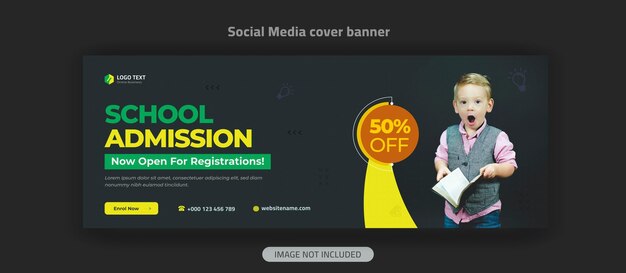 Back to school social media web banner flyer and facebook cover photo design template