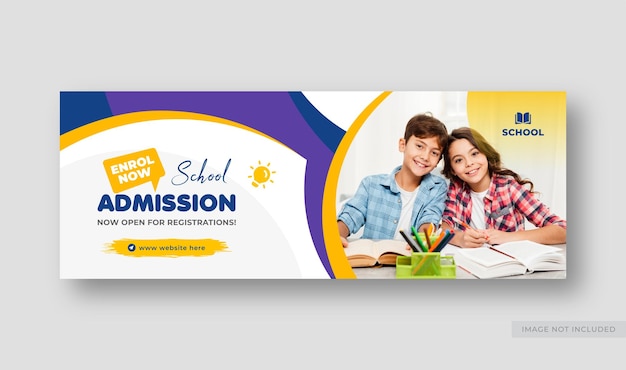 Back to school social media web banner flyer and Facebook cover template