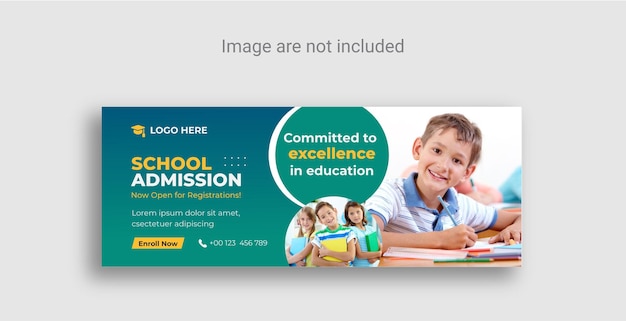 Back to school social media web banner flyer and facebook cover template