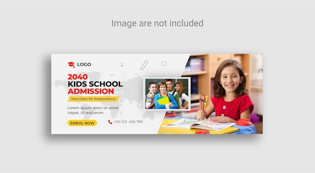 Back to school social media web banner flyer and facebook cover template