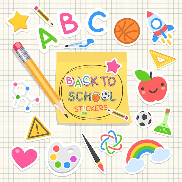 Back to School Stickers Set