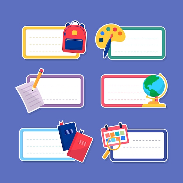 Premium Vector | Back to school sticky note for label collection set