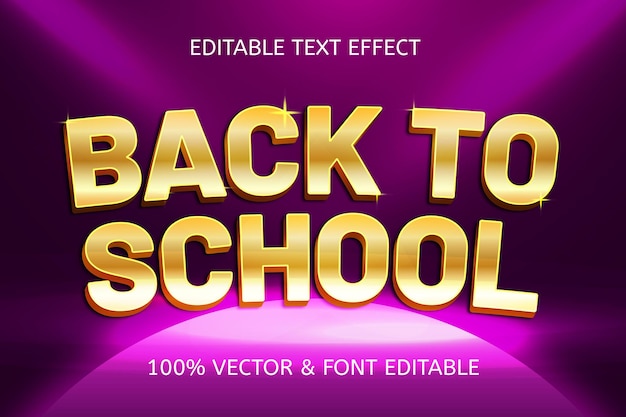 Back to school style luxury editable text effect