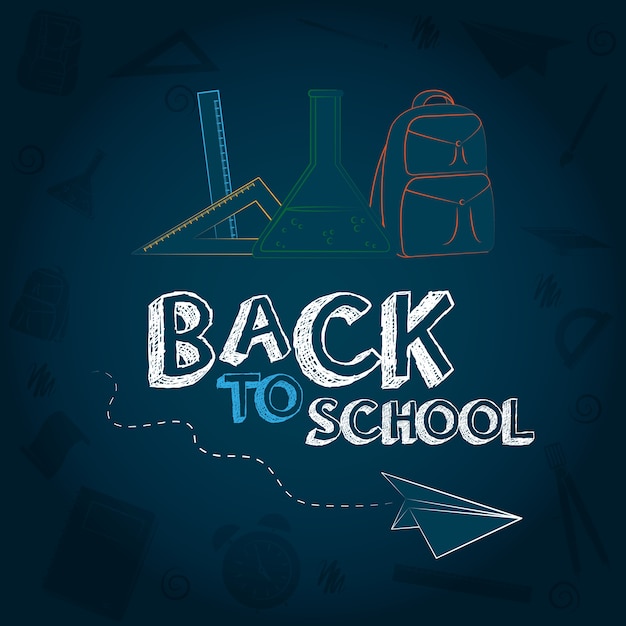 Vector back to school supplies cartoons vector illustration graphic design