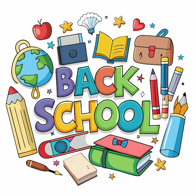 Vector back to school supplies illustration