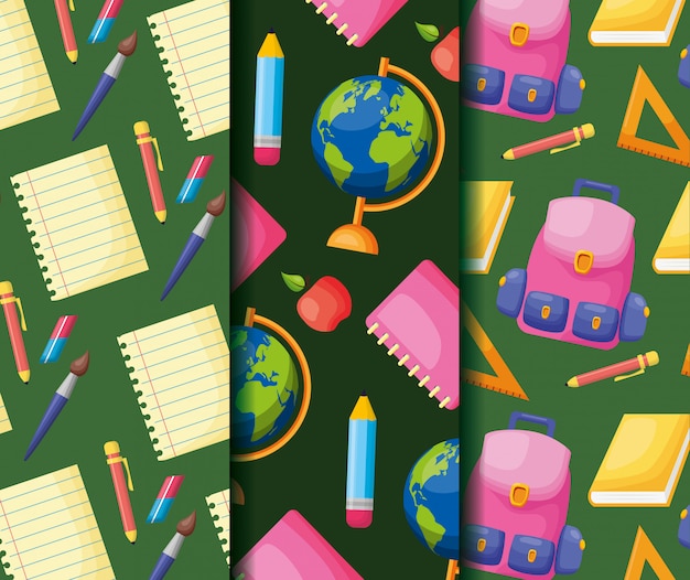 Back to school supplies pattern