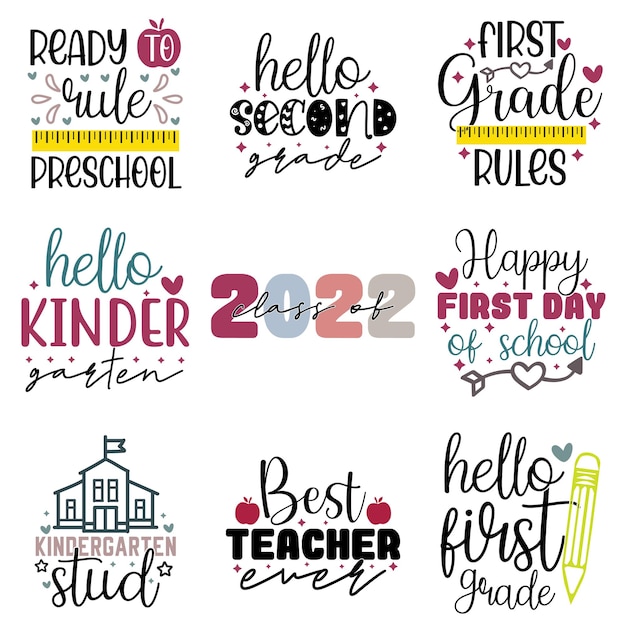 Vector back to school svg bundle