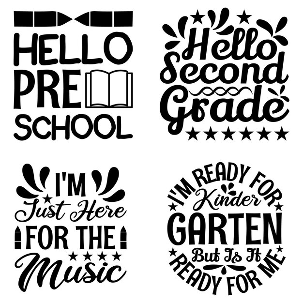 Vector back to school t-shirt design bundle