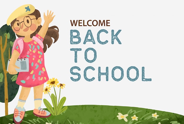 Vector back to school template banner