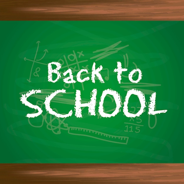 Vector back to school text over chalkboard background