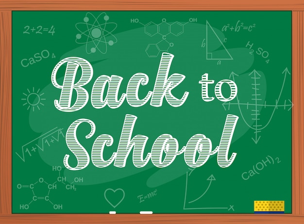 Back to school text over chalkboard