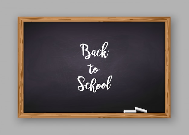 Back to school text on chalkboard