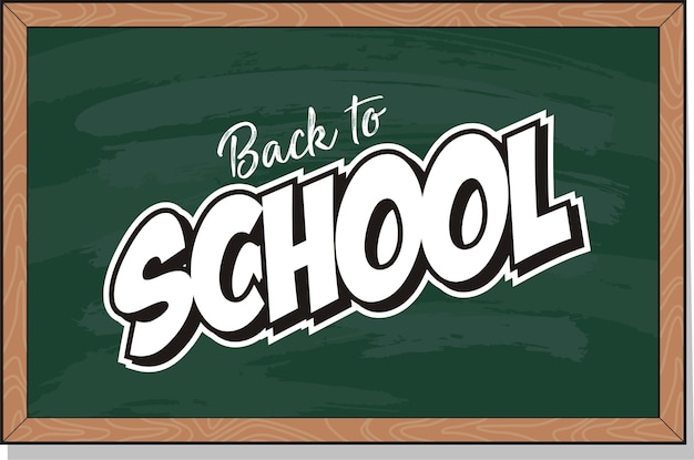  Back to school text drawing by chalk in  blackboard 