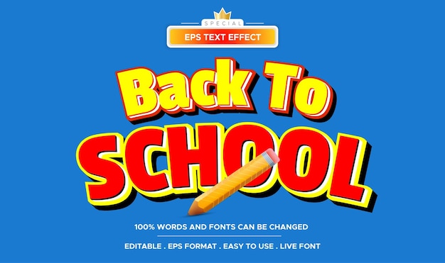 Back to school text effect editable