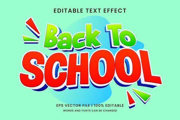 Back to school text effect kids style