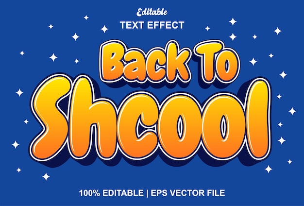 Back to school text effect with orange editable