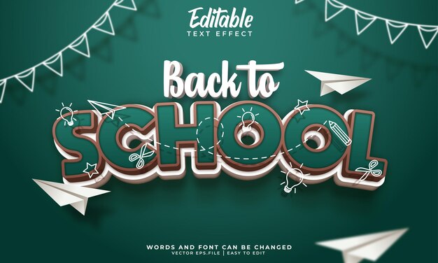 Back to school text effect