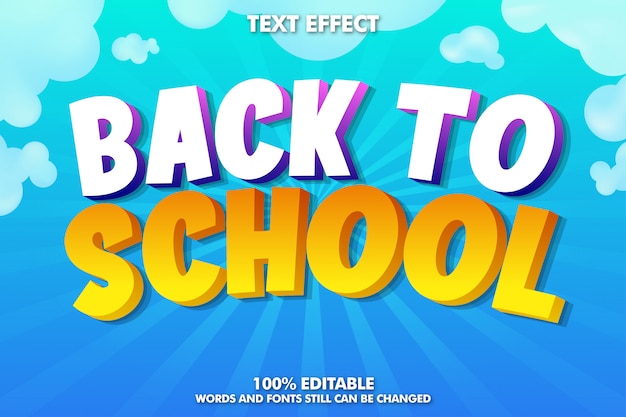 Back to school text effect