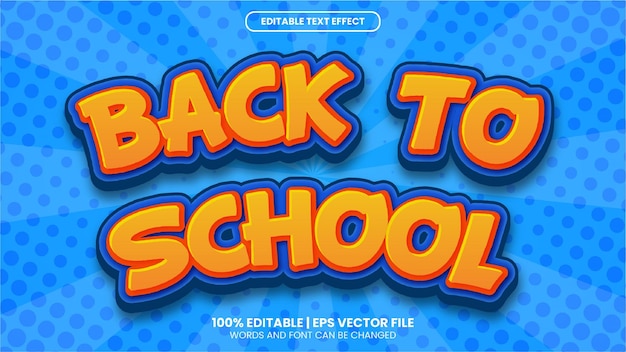 Back to school text effect