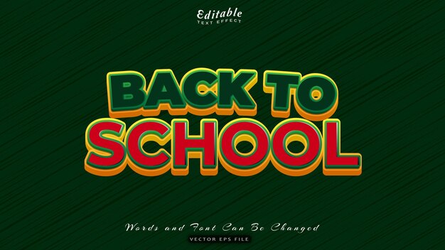 back to school text effect