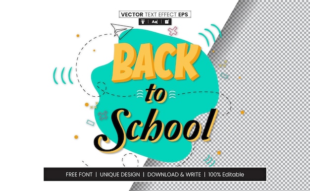 Vector back to school text effect