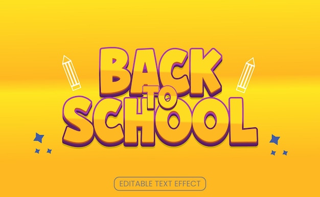 Vector back to school text effect