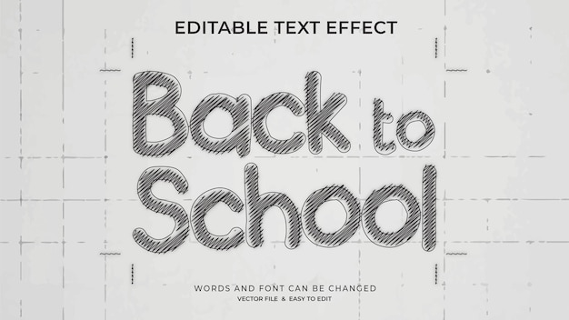 Vector back to school text effects