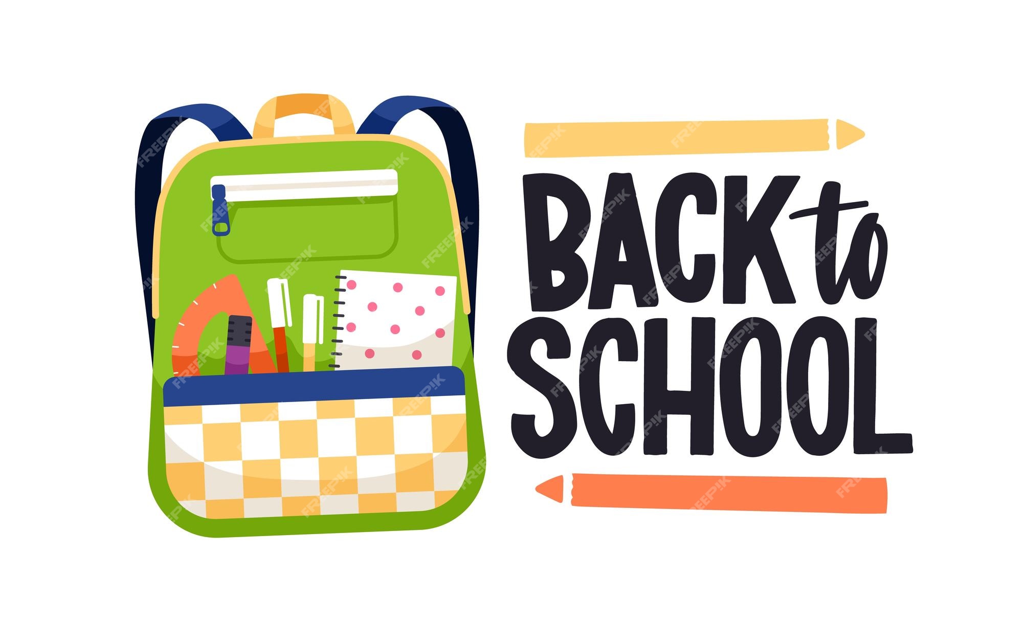 Colorful backpack clipart {Back to school Clip Art}