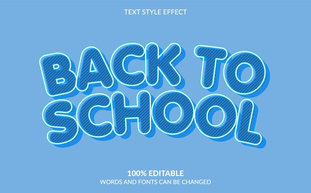 back to school text style effect