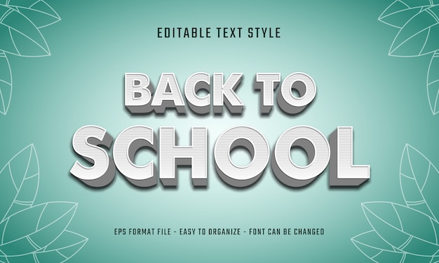 Vector back to school text style