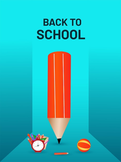 back to school text vector design template welcome back to school a big pencil concept design vector illustration