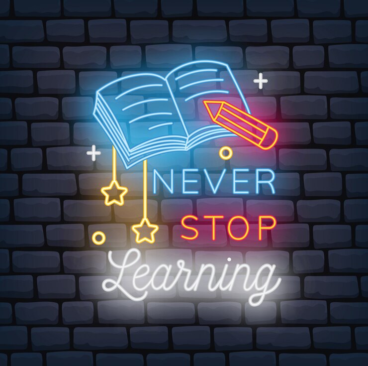 Vector back to school themed neon sign