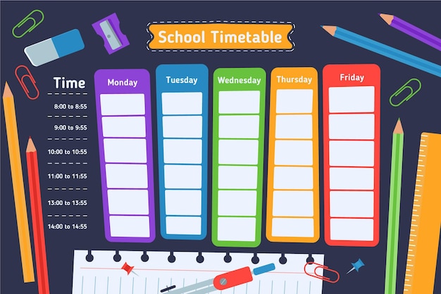 Back to school timetable concept