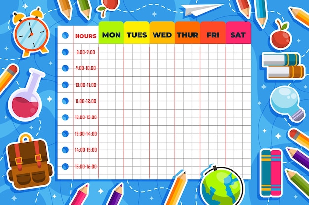 Back to school timetable design