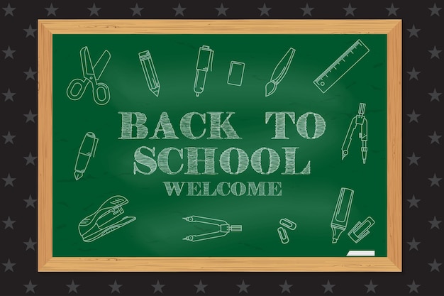 Back To School typographical background on chalkboard