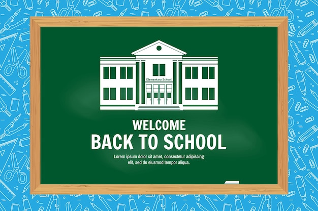 Back To School typographical background on chalkboard