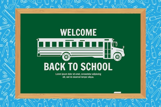 Back To School typographical background on chalkboard