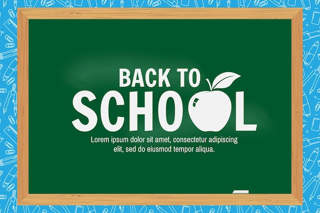 Back To School typographical background on chalkboard