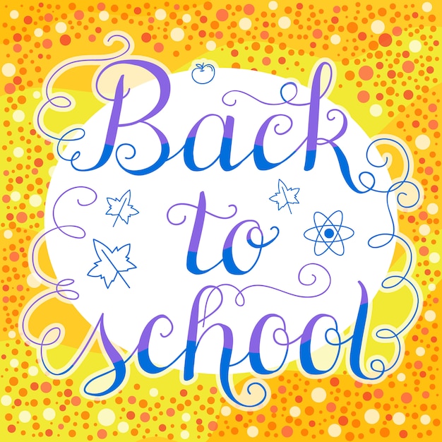 Vector back to school typography card