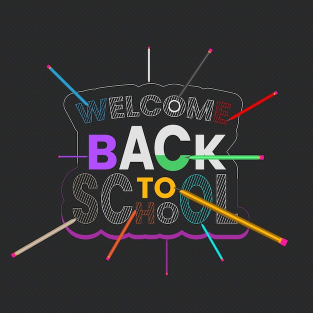 Back to school typography letter