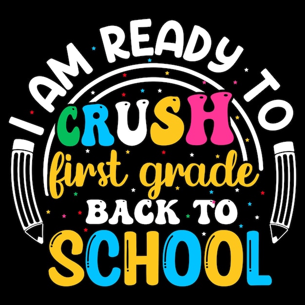 Vector back to school typography tshirt design vector graphic element with text effect