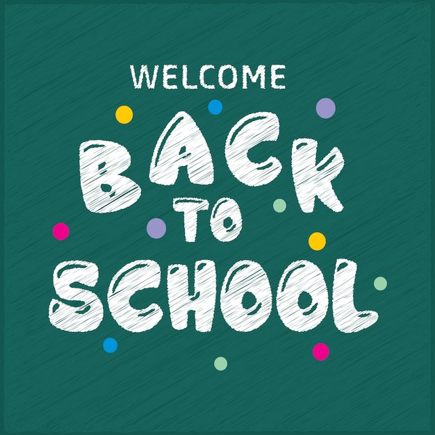 Vector back to school typography with green background and creative design