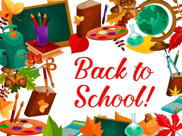 Back to school vector autumn study season poster