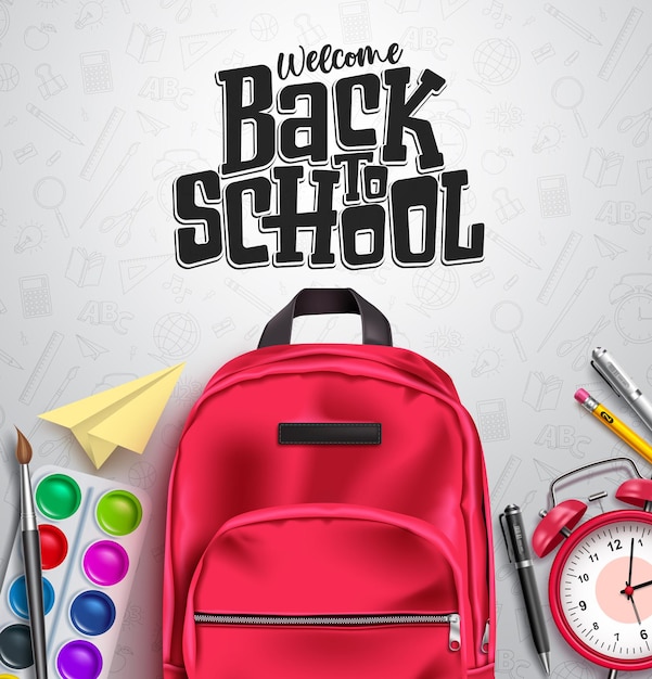 Back to school vector background design Welcome back to school in empty space for text