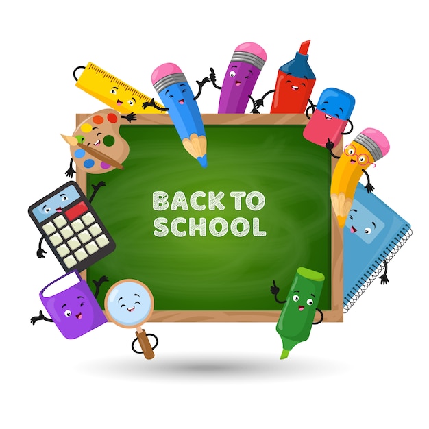 Back to school vector background. education concept with school supplies