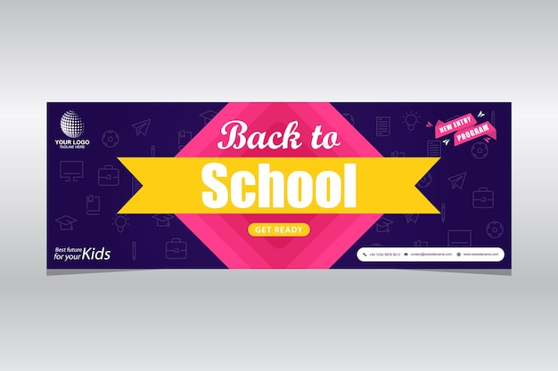 back to school vector banner design template