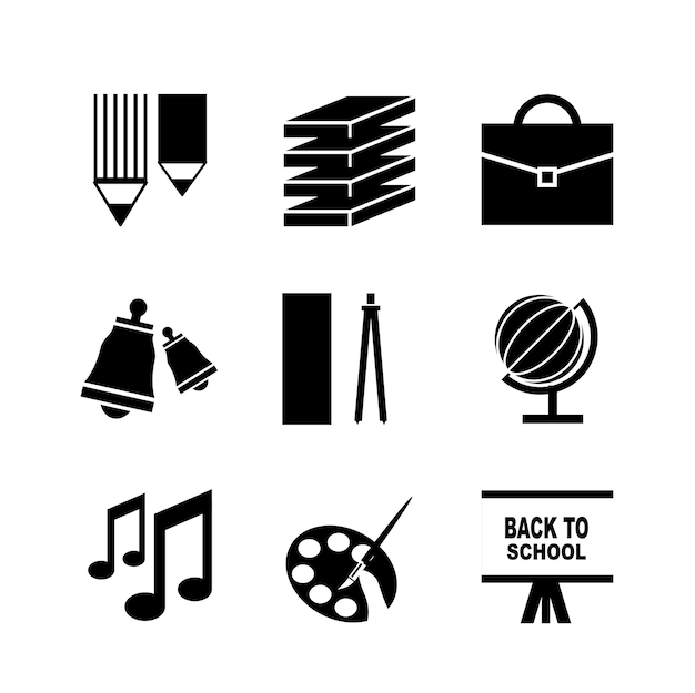 Back to school vector icons