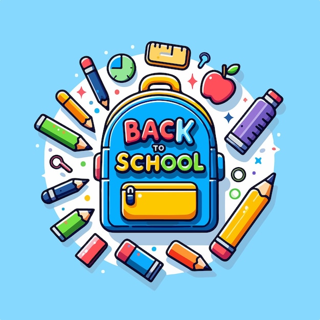 Vettore back to school vector illustration background post sui social media e concetto di banner