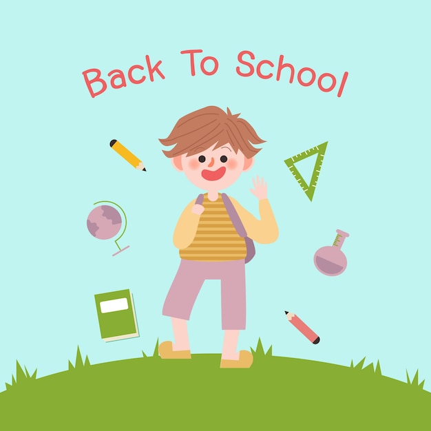 Vector back to school vector.illustration of children.