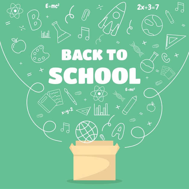 Back to school vector illustration with doodles